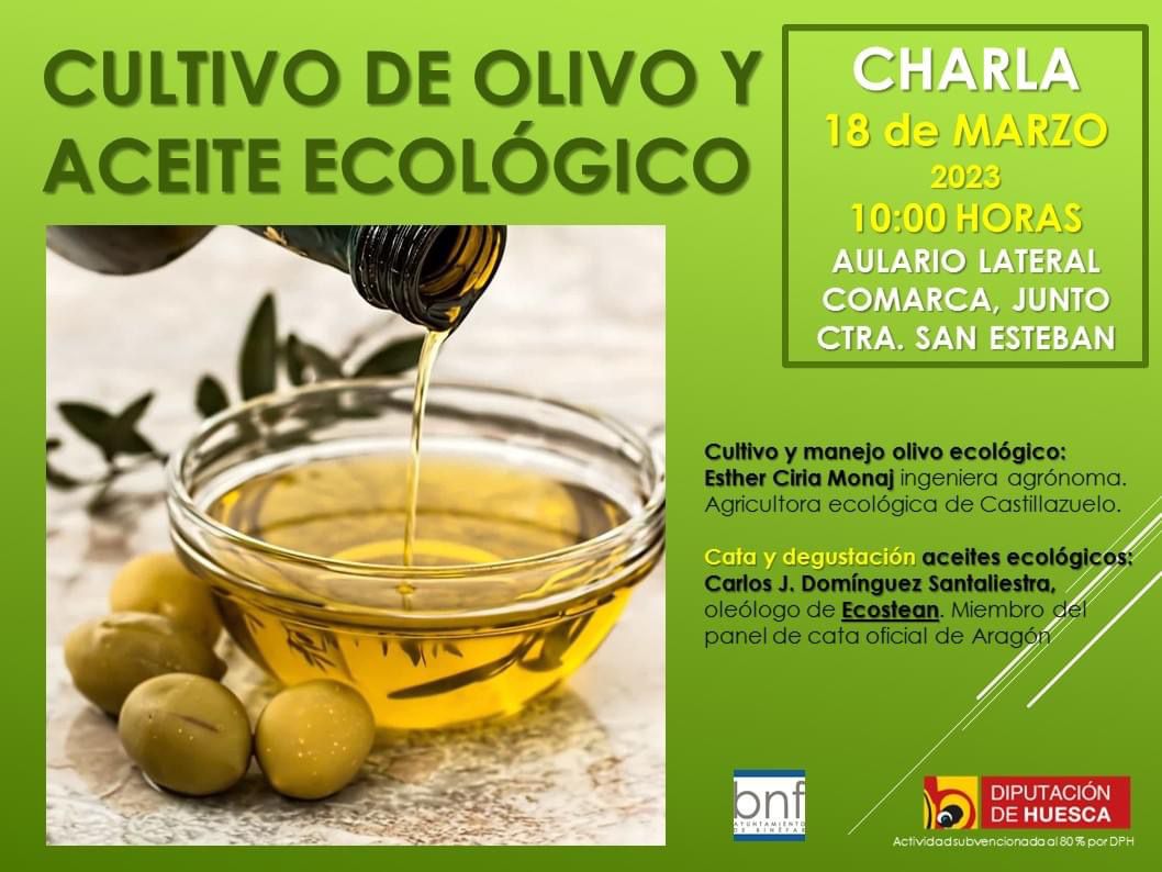 Binéfar acogerá una jornada sobre el cultivo del olivo y el aceite ecológico
