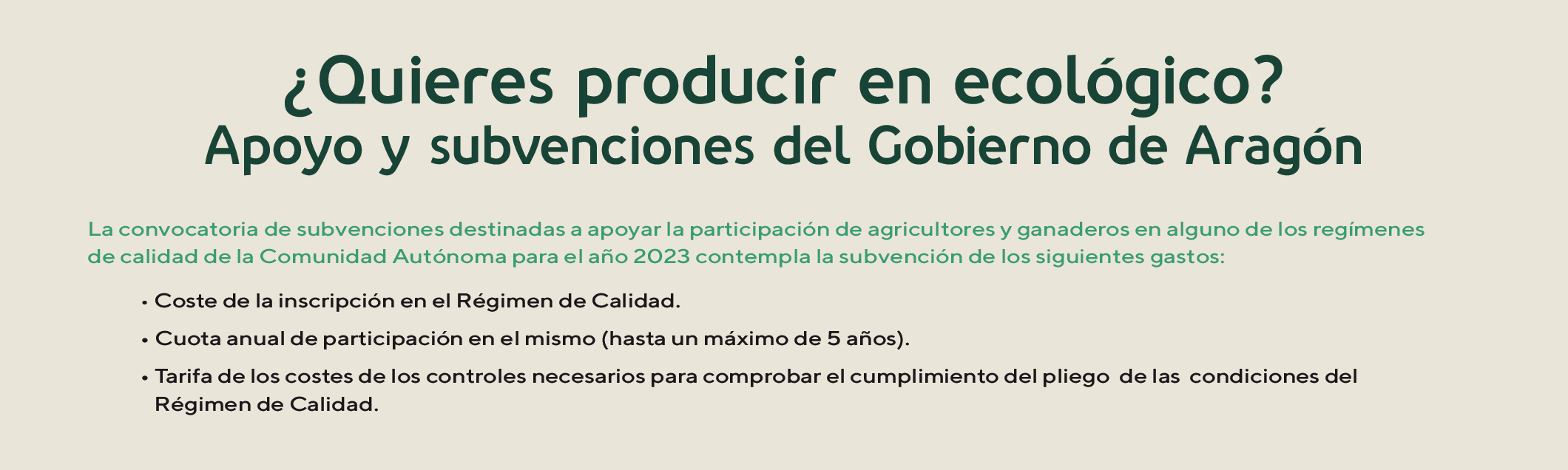 Grants to start organic production 2023
